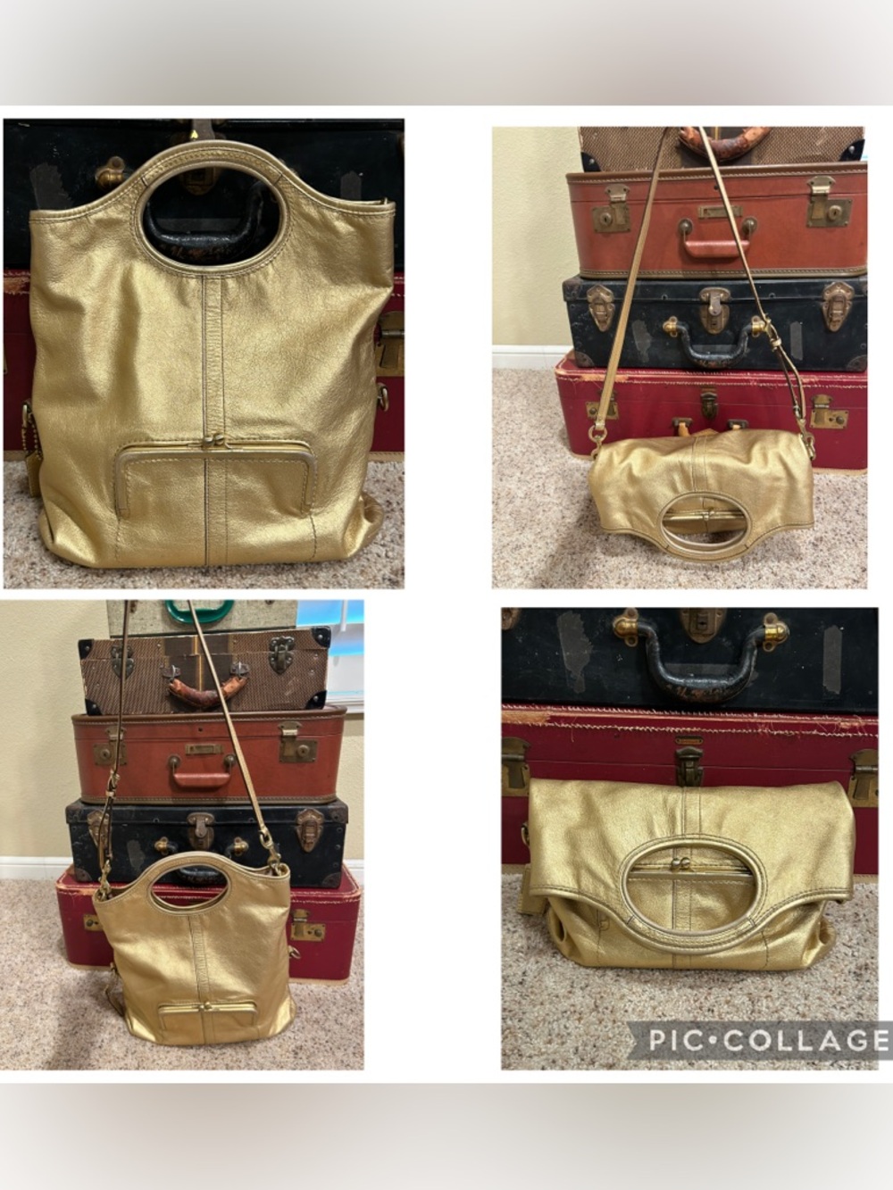 Coach Ergo Convertible Tote in Yellow Gold Metallic - Picture 15 of 16